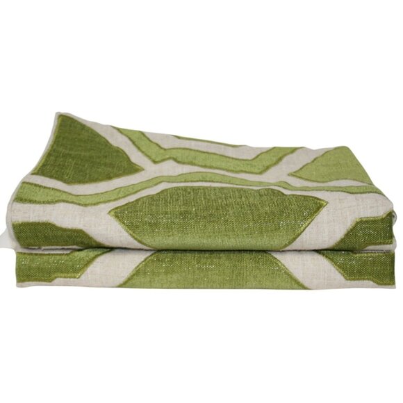 Z Gallerie 2 Pandora Jade Geometric Euro Sham Pillow Covers 24x24 Modern Glam - Picture 2 of 8